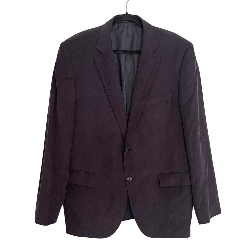Hugo Boss Mens Dark Gray‎ Corduroy Blazer Sport Coat 2 Button Made in Turkey